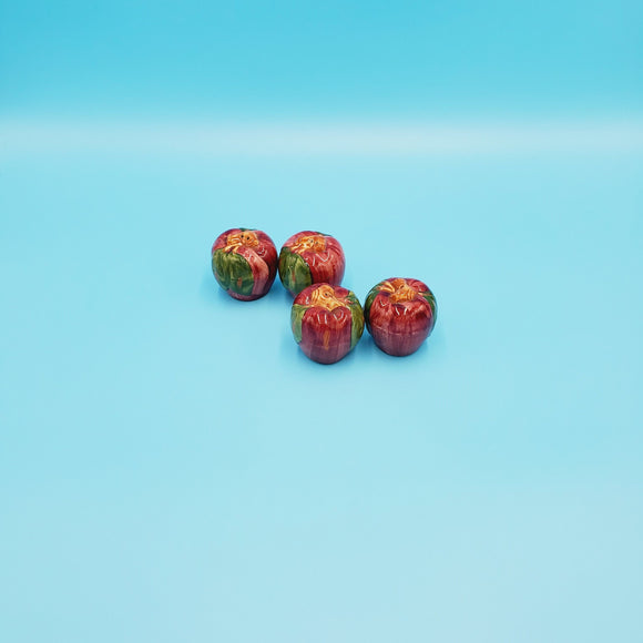 Ceramic Apple Salt and Pepper Shakers; Apple Figurine Salt Shaker