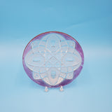 Mid Century Modern Cut Crystal Dish; Glass Candy Dish