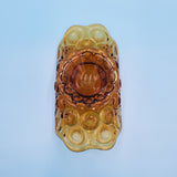 LE Smith Moon and Stars Amber Glass Banana Bowl