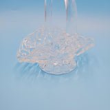 LE Smith Clear Glass Moon and Stars Wedding Basket; Clear Glass Handled Basket