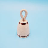 Beige Blue Floral Ceramic Bell