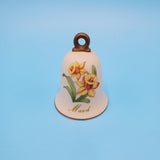 Lefton Bell of the Month for March; Daffodil Floral Hand Bell