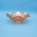 Imperial Glass Lustre Rose Marigold Carnival Glass Bowl