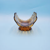 LE Smith Moon and Stars Amber Glass Banana Bowl