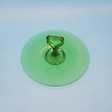 Green Glass Handled Serving Tray