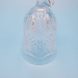 Clear Cut Glass Hand Bell; Etched Glass Bell