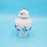 I W Rice and Company White Floral Ginger Jar