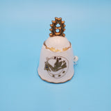 Chubu China Hand Painted Dove Ceramic Bell; Collectible Hand Bell