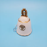 Chubu China Hand Painted Dove Ceramic Bell; Collectible Hand Bell