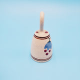 Beige Blue Floral Ceramic Bell