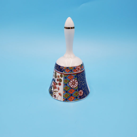 Sato Gordon Imari Style Bell; Blue Ceramic Hand Bell