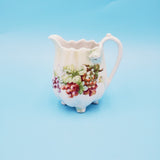 White Ceramic Fruit Creamer of Grapes; Grape pattern Creamer