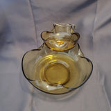 Anchor Hocking Amber Glass Chip and Dip Bowl Set