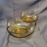 Anchor Hocking Amber Glass Chip and Dip Bowl Set