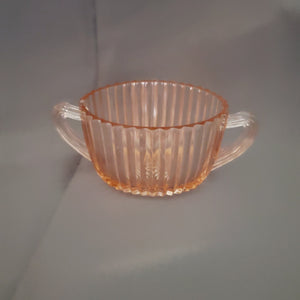 Anchor Hocking Queen Mary Pink Depression Glass Open Sugar Dish