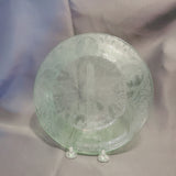 Fruit Pattern Green Depression Glass Salad Plate