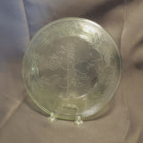 Fruit Pattern Green Depression Glass Salad Plate