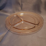 Pink Depression Glass Grill Plate - Divided Plate