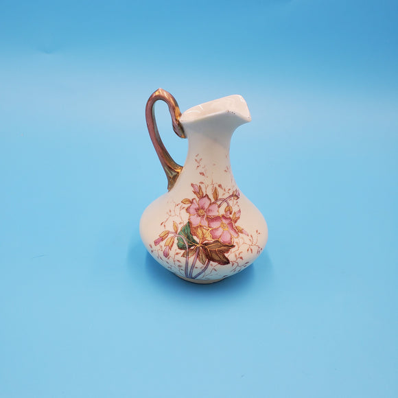 Small Hand Made Yellow Ceramic Floral Pitcher