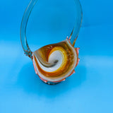 Amber Slag Art Glass Vase