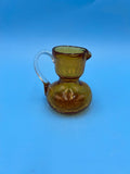 Amber Crackle Glass Small Pitcher - Syrup Pitcher