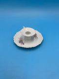 White Floral Ceramic Candlestick Holder