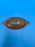 Imperial Glass Frosted Block Marigold Carnival Glass Oval Candy Dish - Beaded Block