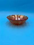 Marigold Carnival Glass Ribbed Bowl