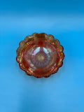 Marigold Carnival Glass Ribbed Bowl