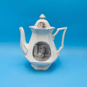 Courtship of Miles Standish Coffee Pot - Sterling China - Pilgrim Exiles - The Hanging of the Grand