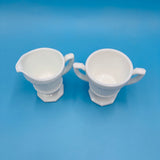 Milk Glass Creamer and Sugar Set in Hobnail by Westmoreland Glass