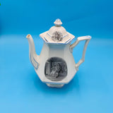 Courtship of Miles Standish Coffee Pot - Sterling China - Pilgrim Exiles - The Hanging of the Grand