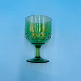 Green Glass Water Goblet