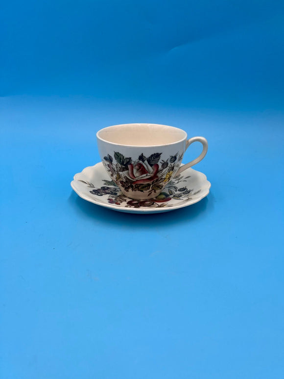 J&G Meakin Rose Tea Cup and Saucer