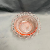 Open Lace Pink Depression Glass Bowl by Anchor Hocking