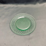 Diamond Pattern Green Uranium Glass Plate