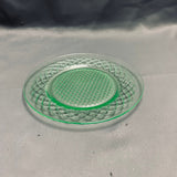 Diamond Pattern Green Uranium Glass Plate