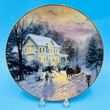 Thomas Kincaid Home For The Holidays Sleighride Home Decorative Plate by Knowles China