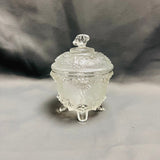 Jeanette Glass Grape Pattren Lidded Candy Dish