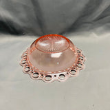 Open Lace Pink Depression Glass Bowl by Anchor Hocking