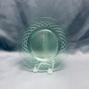 Diamond Pattern Green Uranium Glass Plate