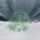 Diamond Pattern Green Uranium Glass Plate