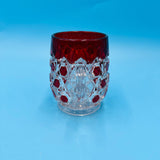 Ruby Red Flashed Block Open Sugar Dish by US Glass - EAPG Antique Glass Sugar