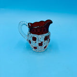 Red Block Ruby Red Creamer by US Glass - EAPG Red Flash Creamer