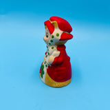 Jasco Christmas Mouse Bell, Vintage Christmas Bell, Hand Painted Bell, Jasco Critter Bell