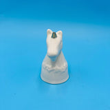 White unicorn bell, ceramic unicorn bell, collectible bell