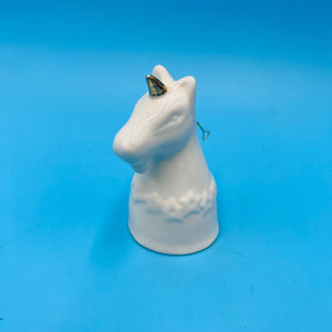 White unicorn bell, ceramic unicorn bell, collectible bell