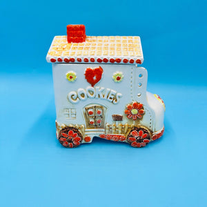 NAPCO Ceramic Flower House Cookie Jar