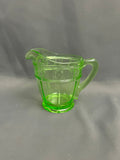 Jeannette Glass Green Doric Uranium Creamer