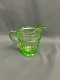 Jeannette Glass Green Doric Uranium Creamer